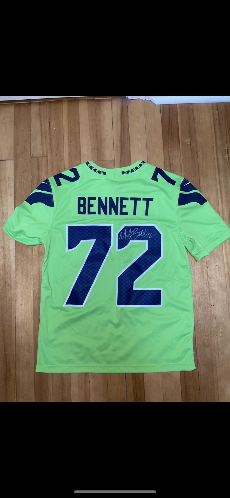 Signed Seahawks Color Rush Jersey (Michael Bennett)