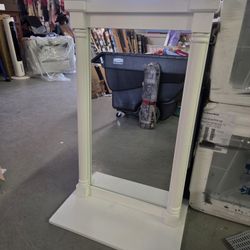  27 in. W x 43 in. H Framed Rectangle Bathroom Vanity Mirror in Bright White