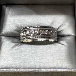 Wedding Ring 18k White Good 1ct T.w
