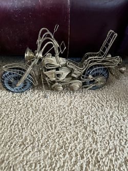 Motorcycle Art Wire Table Piece