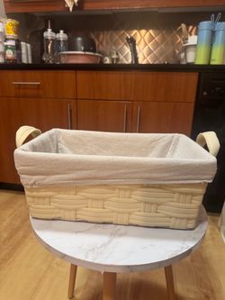 Woven Storage Basket with Fabric Liner