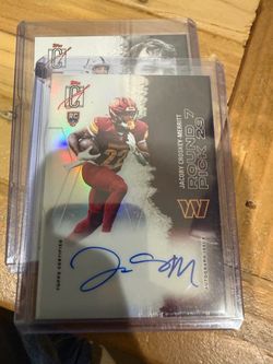 Jacory Croskey-Merritt Topps Signature Chrome RC Autograph Card