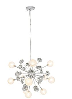 Mid-Century Modern Cluster Pendant Lighting Chandelier for Home w/ 12 Lights, Adjustable Height