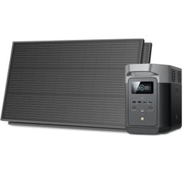 EF ECOFLOW Solar Generators, DELTA 2 Portable Power Station with 2PCS 100W 12V Solar Panels, 1024Wh LFP Battery, Fast Charging, Power Station for Home