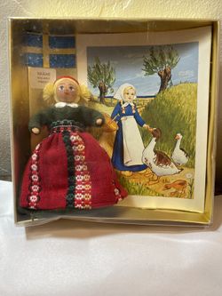 “Skane Villand Härad” Charlotte Weibull Handmade Doll & Postcard Akarp Sweden