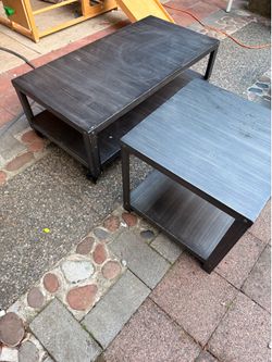 Metal heavy duty rolling  cart and side table