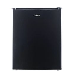 Galanz 2.5 Cu ft One Door Mini Fridge, Black Estar, New