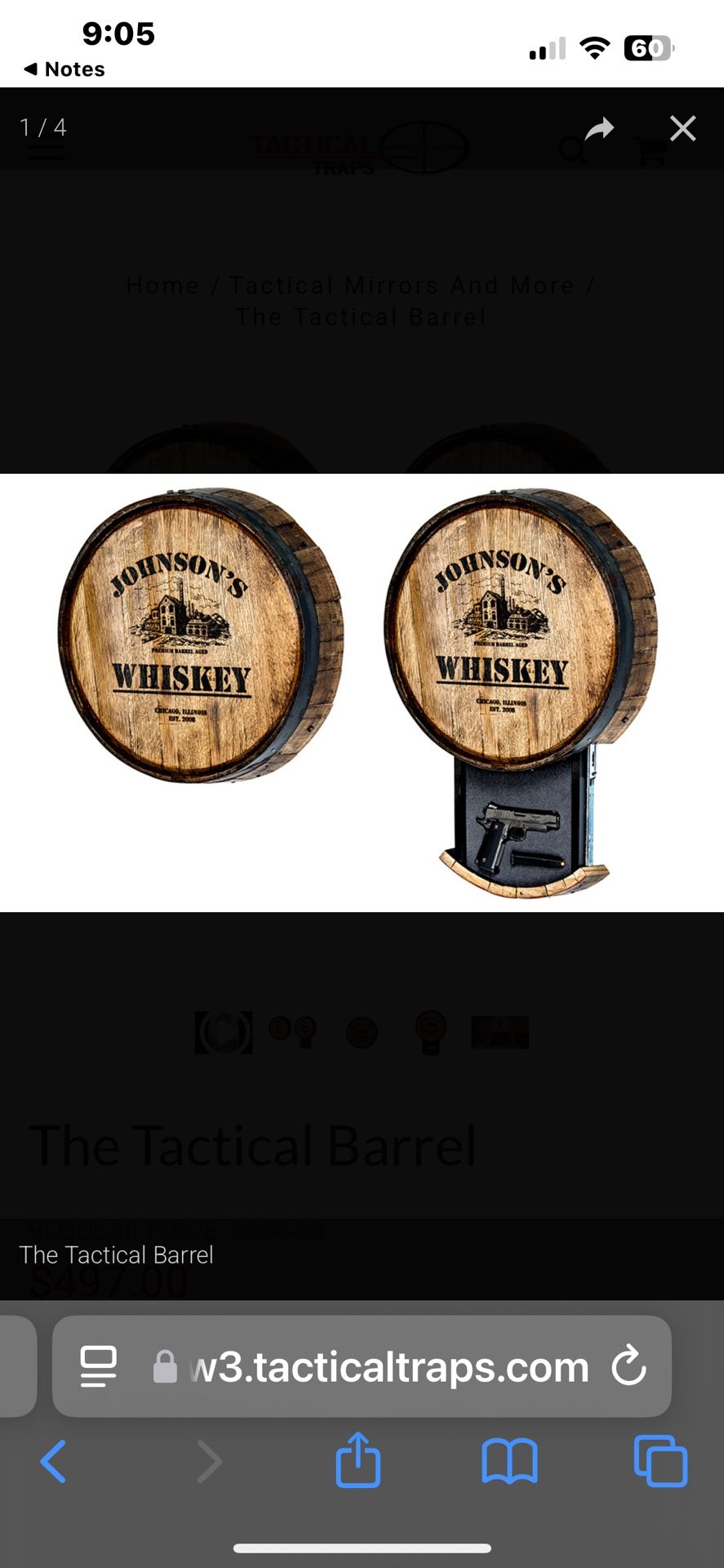 Concealment Firearm, Whiskey Barrel