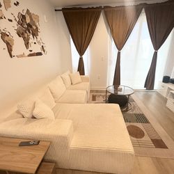 Convertible cream sofa