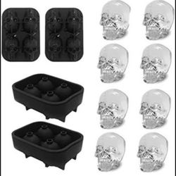 BrandNew 3D Skull Ice Mold-2Pack