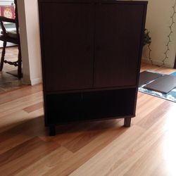 Dark Modern Wood Storage Cabinet 
