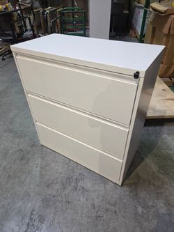 Kimball 3 Drawer Metal Lateral File Cabinet