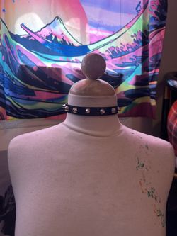 Studded Faux Leather Punk Choker 