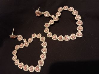 Cubic Zirconia Heart Earrings 