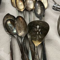 Lot of 11 Silver Plated Spoons Community WM Rogers Sonaa Arnee DOHRCO Unique Iced Tea Slotted
