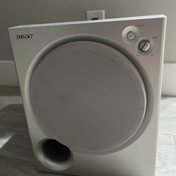 Sony SA-WMSP76 Home Theater Surround Sound Active Subwoofer Only Silver Tested
