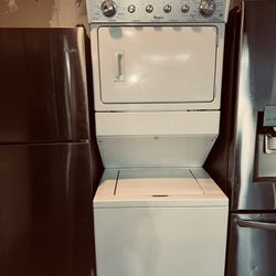 Washer And Gas Dryer Stacable 27” Wide Whirlpool Everything Works Perfect 3 Month Warranty We Deliver 