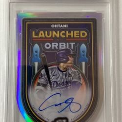 🔥Pop1 PSA 8 on card Auto Shohei Ohtani 2025 Topps Cosmic Chrome Launched Orbit