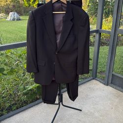 Mens 2 Piece ALFANI Wool Black Suit