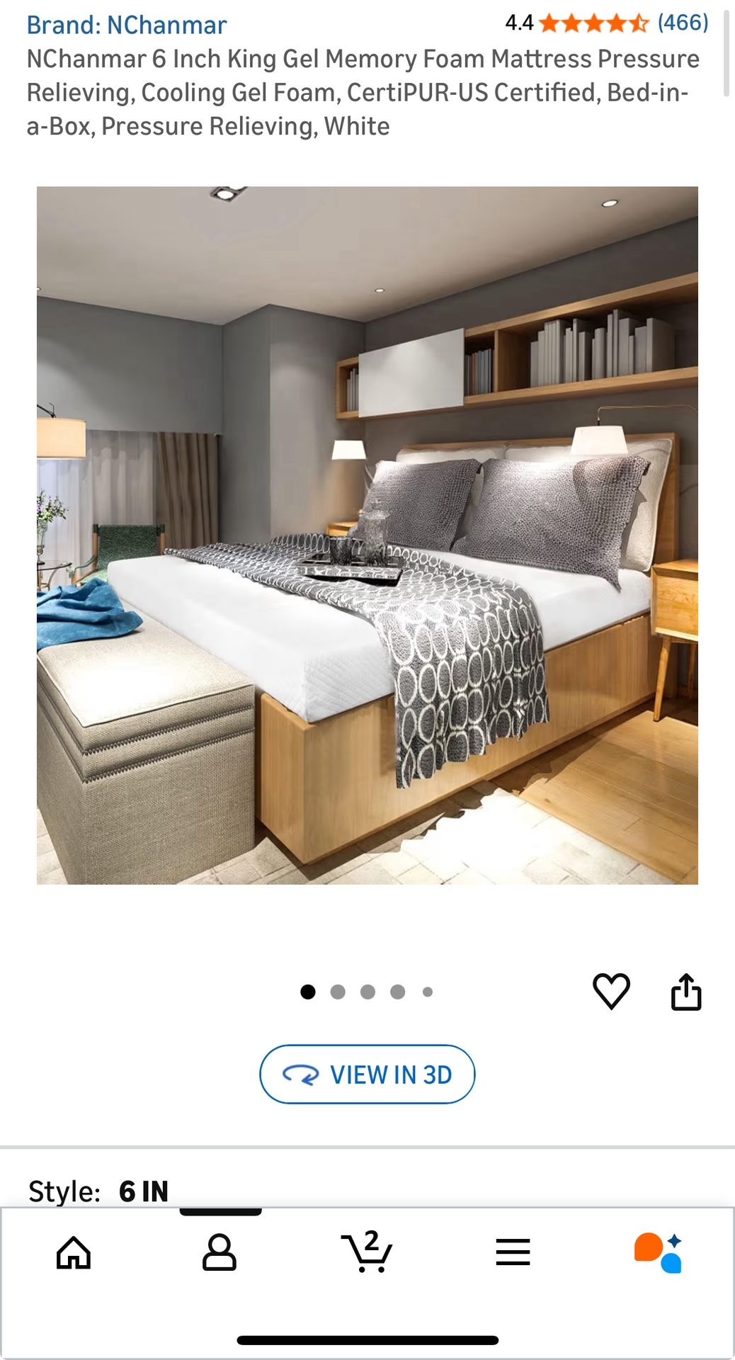 6inch  King Size Mattress Memory foam 