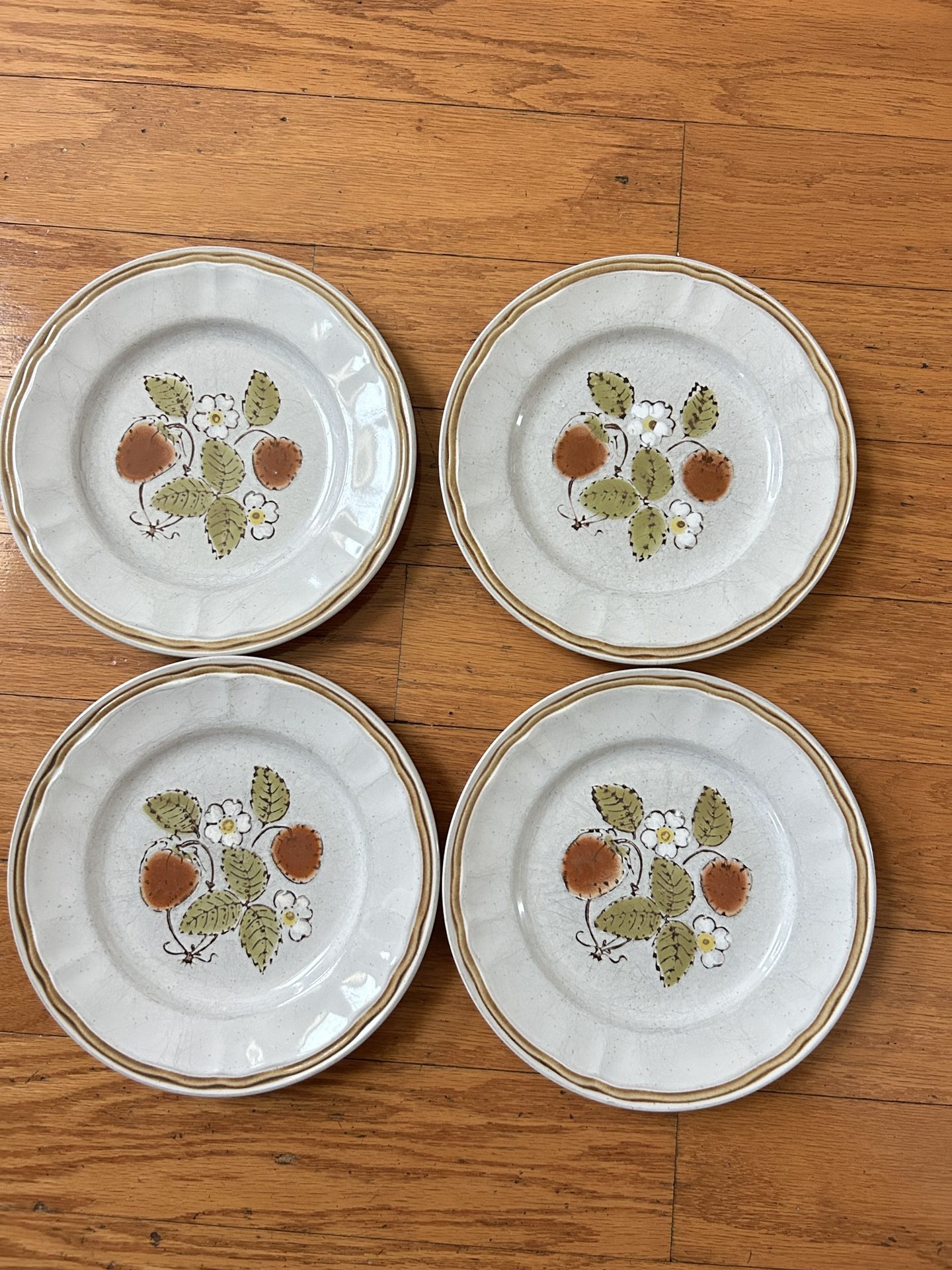 Vintage Americana Hearthside Berries’n Cream 7.75” salad plates set of 4