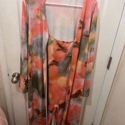 Plus Size Women’s Tie dye Jumpsuit With Jacket