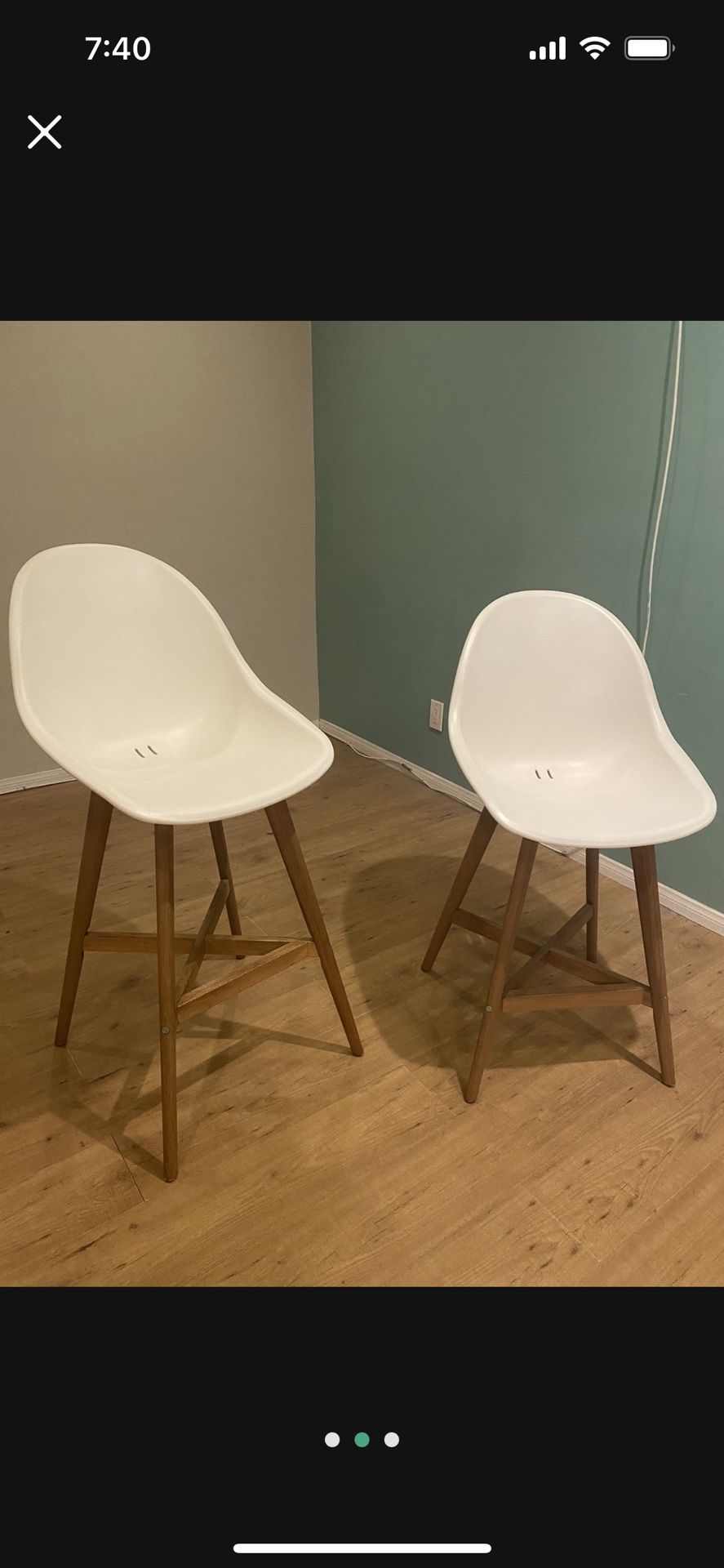 White IKEA FANBYN Stools