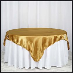 Satin Table Overlay 72"x72" Gold