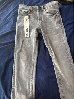 Grey purple jeans