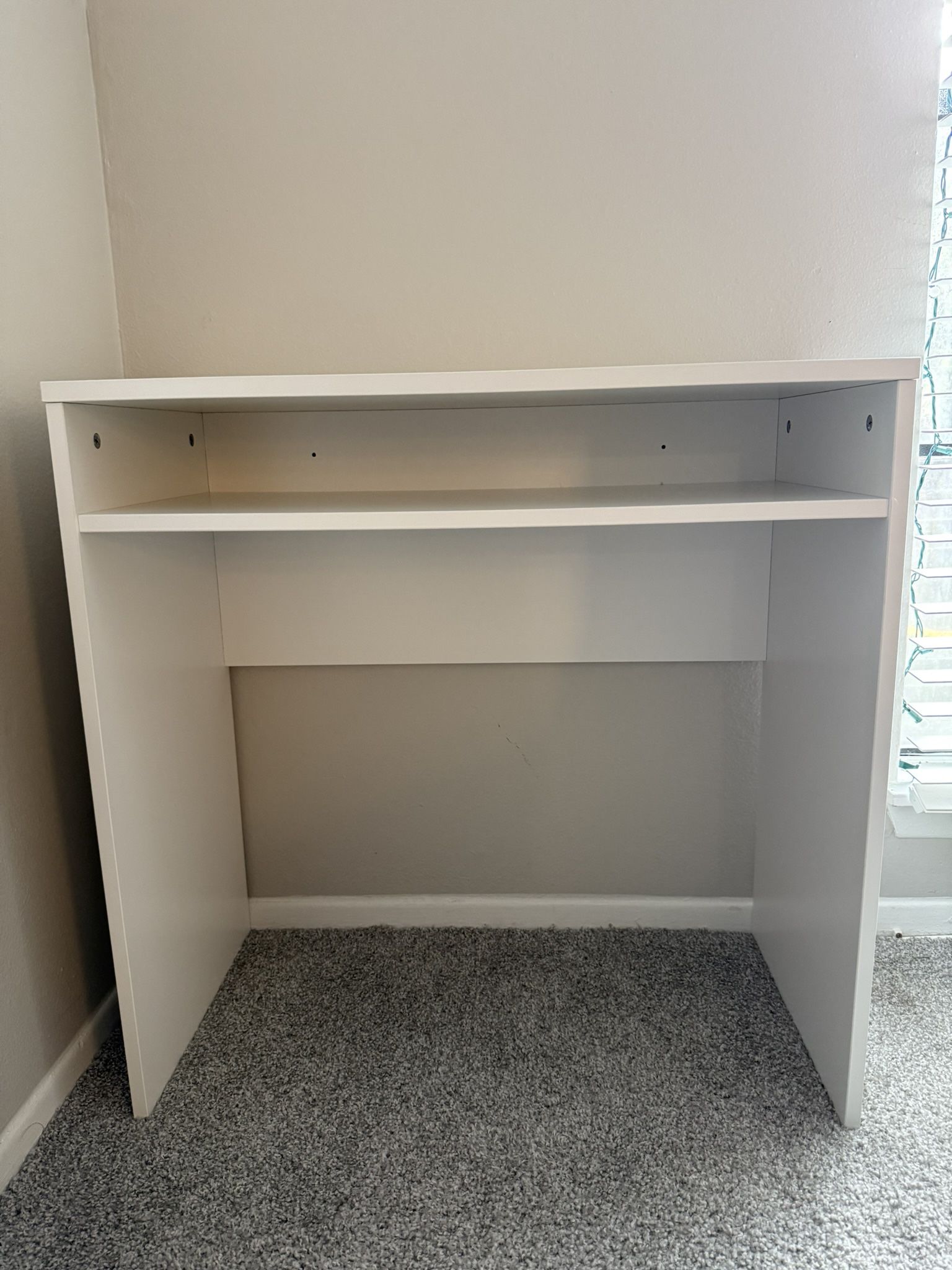 Brand new white desk- It was assembled but never used