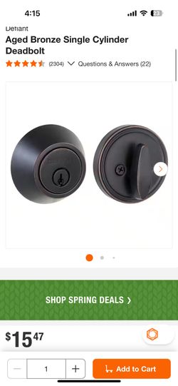 Aged Bronze Single Cylinder Deadbolt