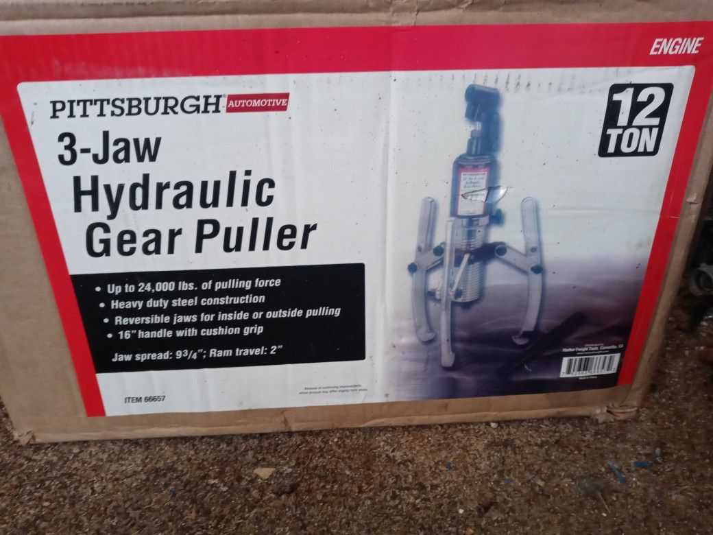 Pittsburgh 3 Jaw Hydraulic Gear Puller 12 Ton