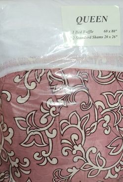 2 Shams & Bed Skirt for a Queen Sized Bed
