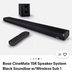 Bose Cinemas Sound Bar And Sub Woofer 