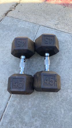 45 lb Rubber Dumbbells Pair