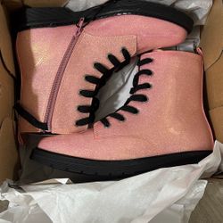 Pink Glitter Boots