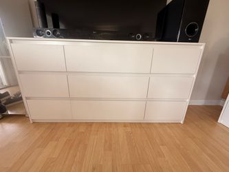2x 9 drawer white dressers