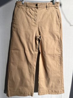 ALEX MARIE NEW Hi-Rise Wide Leg Cropped Stretch Denim Jean in Tan Size 10