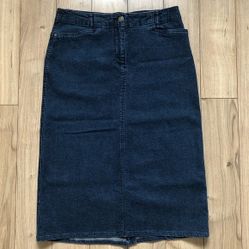 Womens Vintage Penmans Denim Jeans Back Slit Long Maxi Skirt Size M