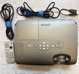 Epson EMP X3 LCD Projector Tested Works Great with Remote Cords Case Connectors