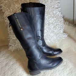 MATISSE Women's YORKER US 6 W /WC )Black Leather Back Zip Knee High Riding Boots