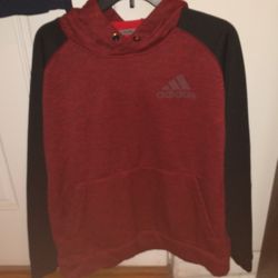 Red Adidas Hoodie Sweatshirt 