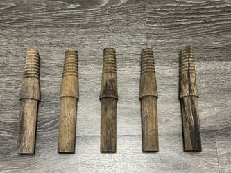 2 Vintage Telegraph Telephone Threaded Wood Peg Holders For Glass Insulators