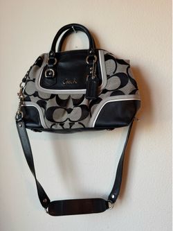 Coach Signature Ashley Satchel in black and grey