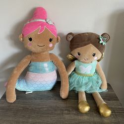 Your Zone Plush Dolls Mermaid and Ballerina Fairy