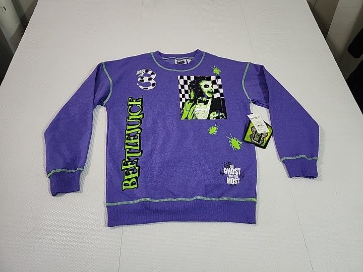 New W Tags Beetlejuice Jr Crew Neck Color Purple Pleasure Size XXS