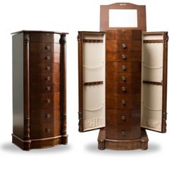 Zakhar 17.25" Wide Freestanding Jewelry Armoire with Mirror