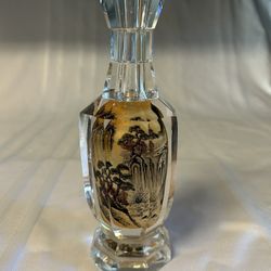 Chinese Reverse Painted Crystal Vase
