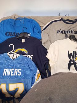 Chargers and Padres jersey and shirts