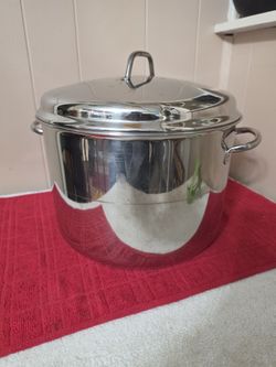 FARBERWARE 16qt Stock Pot Stainless Steel Aluminum Clad W/ Lid  USA